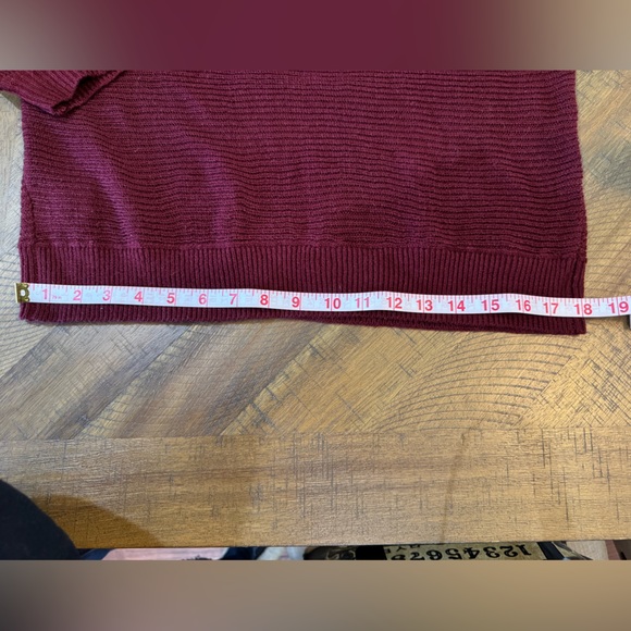 SHEIN Burgundy Knit Sweater With Lace Detail - Picture 9 of 11